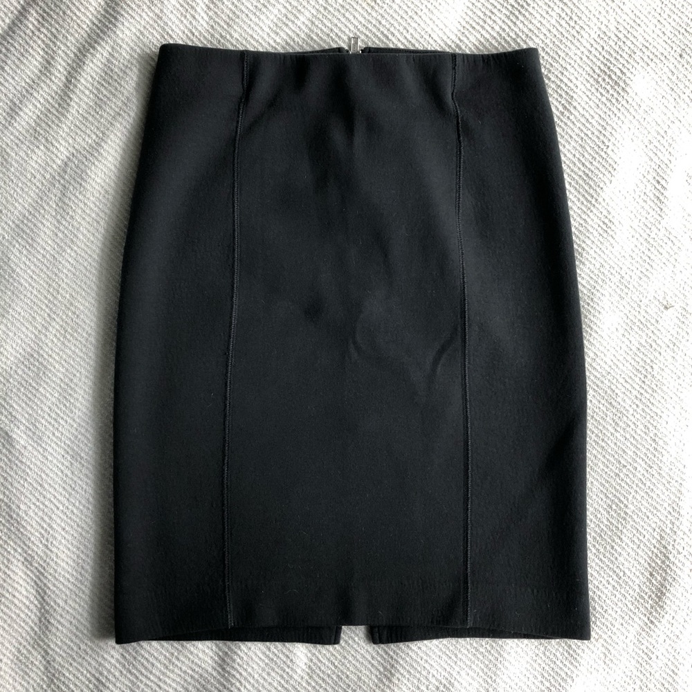 JCrew scuba black pencil skirt with zipper back